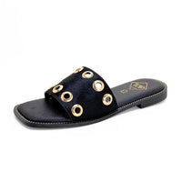 TOP3 SR1699 Sandalia pala negra tachas