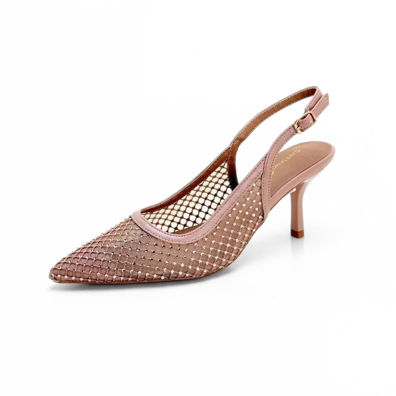 Cayetano Giménez 56020 Zapato de salón destalonado pedrería nude