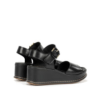 Dorking D9649 Sandalia de cuña con plataforma negro