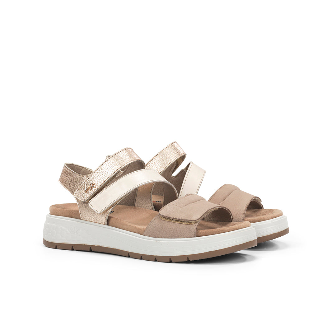 Fluchos F2165 Sandalia confort velcros taupe