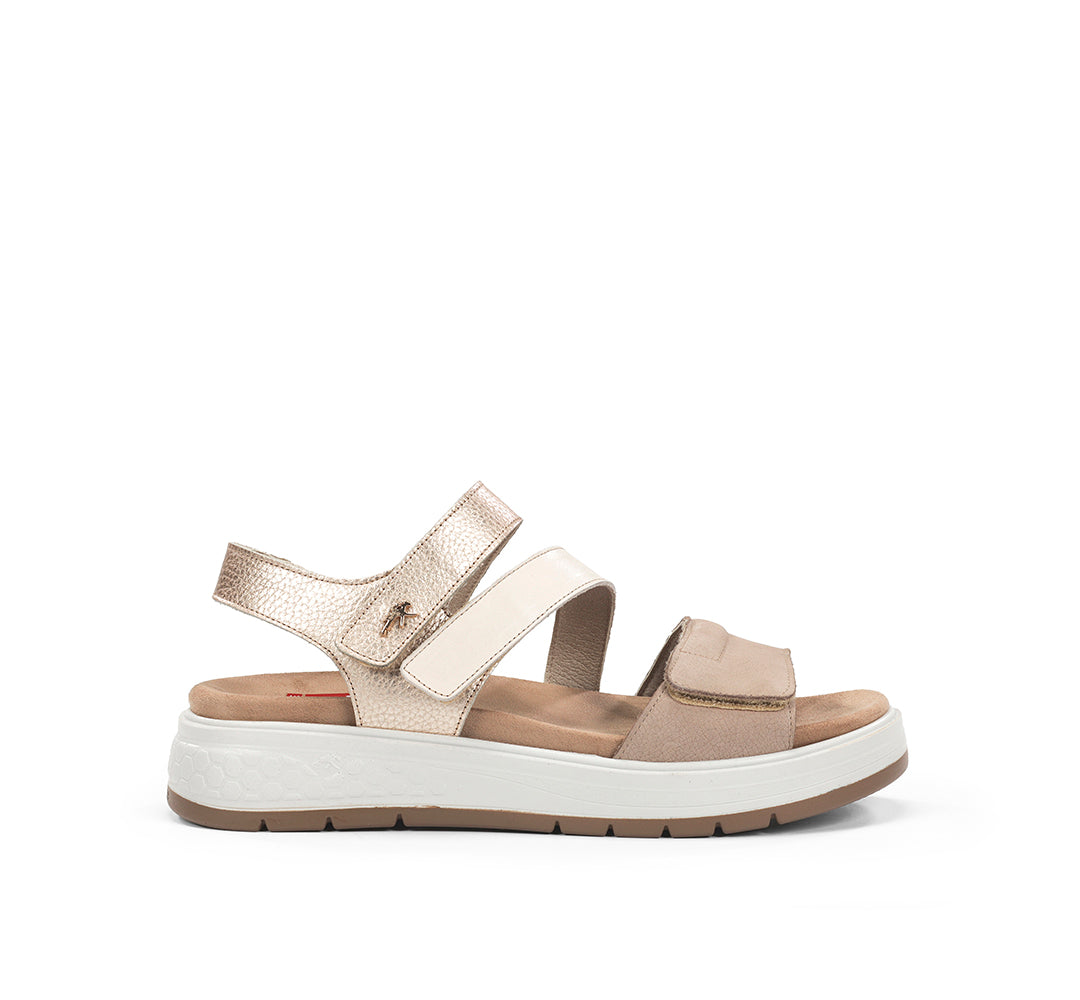 Fluchos F2165 Sandalia confort velcros taupe