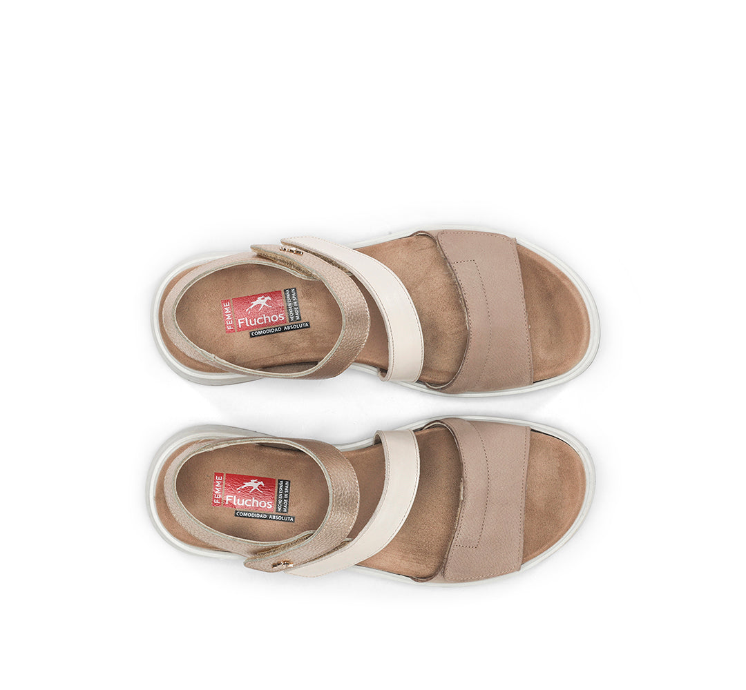 Fluchos F2165 Sandalia confort velcros taupe