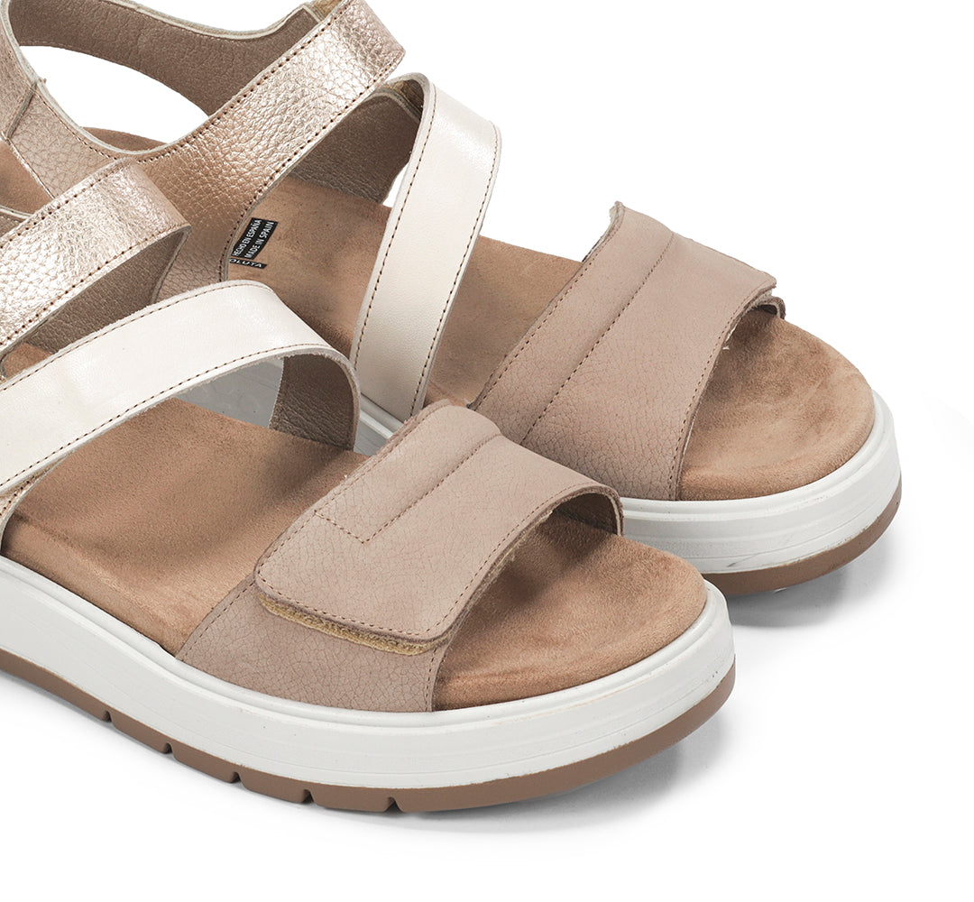 Fluchos F2165 Sandalia confort velcros taupe