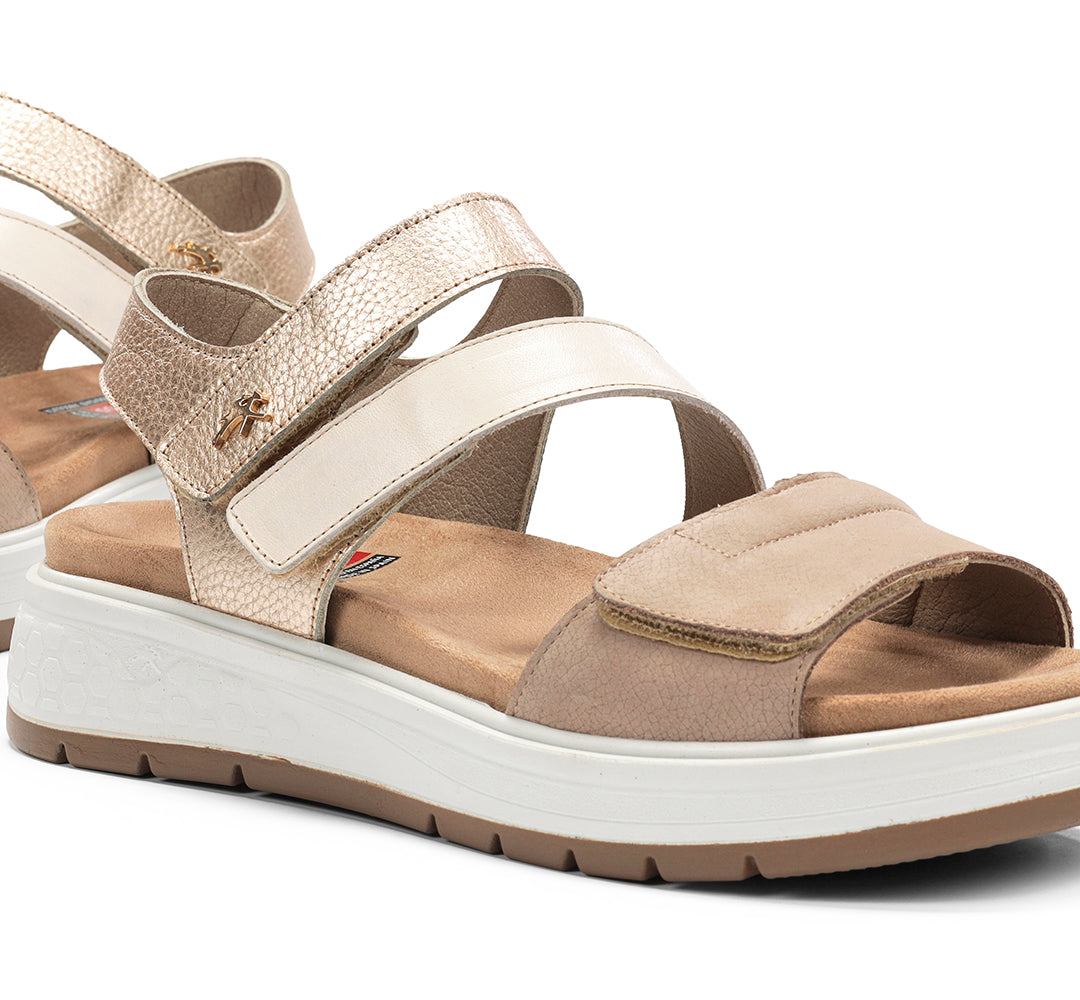 Fluchos F2165 Sandalia confort velcros taupe