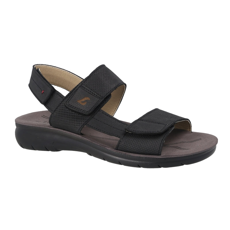 Luisetti 34110GS Sandalia negra de 3 velcros
