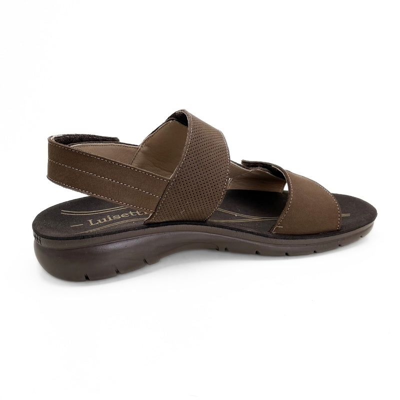 Luisetti 34110GS Sandalia café de 3 velcros