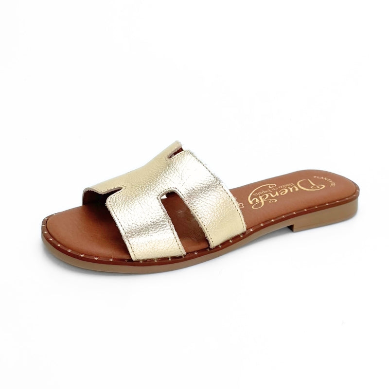 Duendy 4065 Sandalia pala platino