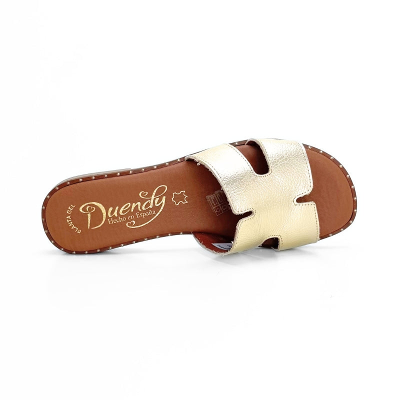 Duendy 4065 Sandalia pala platino