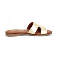Duendy 4065 Sandalia pala platino
