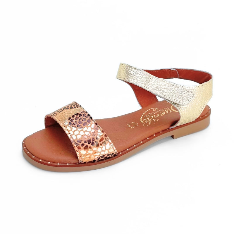 Duendy 4051 sandalia platino animal print