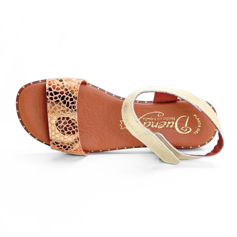 Duendy 4051 sandalia platino animal print