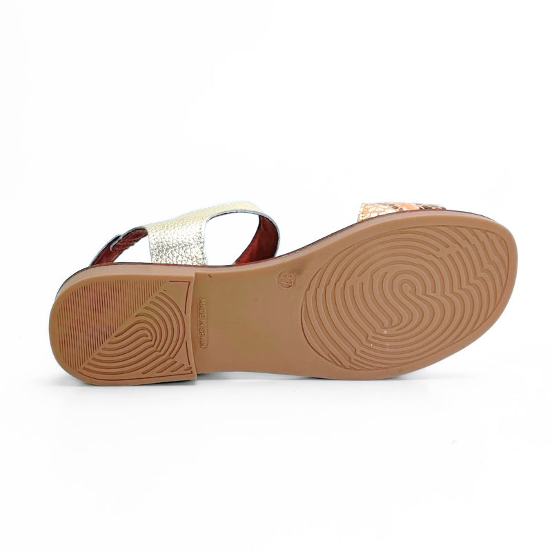 Duendy 4051 sandalia platino animal print