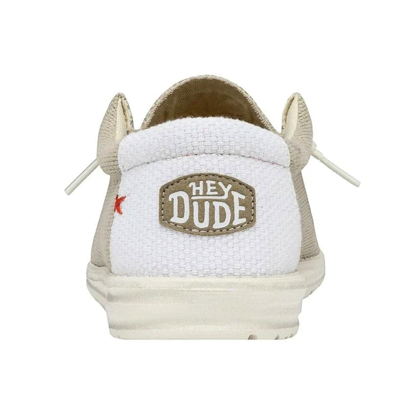 HeyDude Wally Braided Mocasín de lona off white