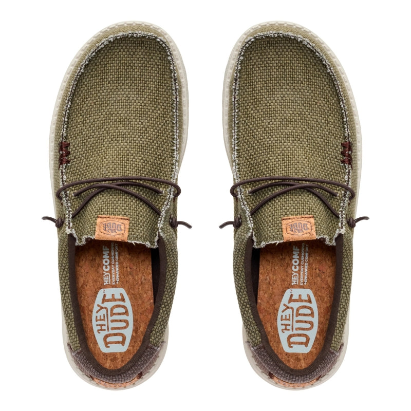 HeyDude Wally Braided Mocasín de lona olive