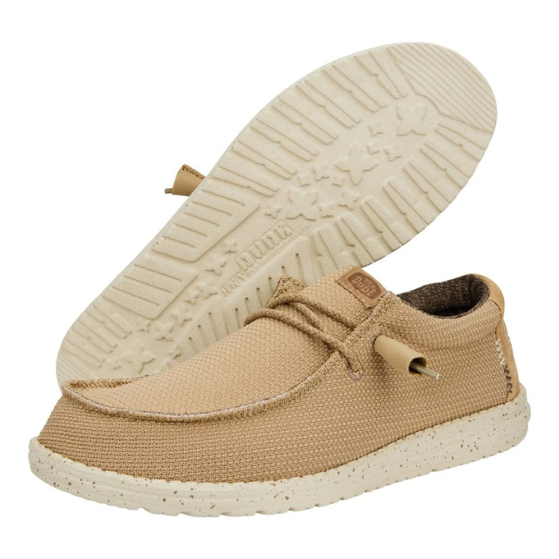 HeyDude Wally Sport Mesh Mocasín de lona arena