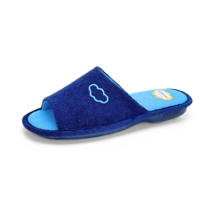 Biorelax 4027 Zapatilla de casa abierta azul