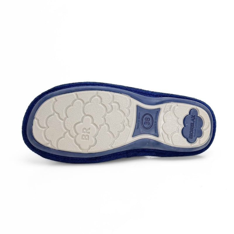 Biorelax 4027 Zapatilla de casa abierta azul