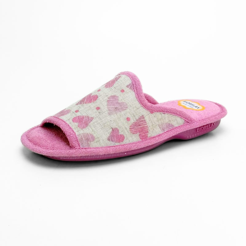 Biorelax 4115 Corazones Malva Zapatilla de casa
