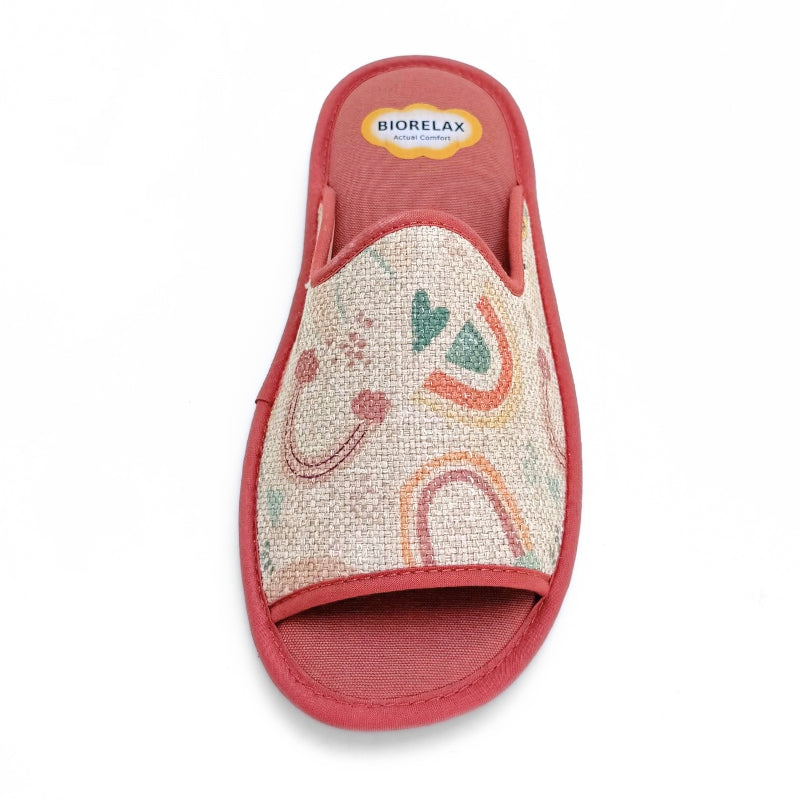 Biorelax 4102 Arcoíris Zapatilla de casa abierta coral