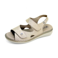 Pitillos 10300 Sandalia mujer doble velcro de piel dorada