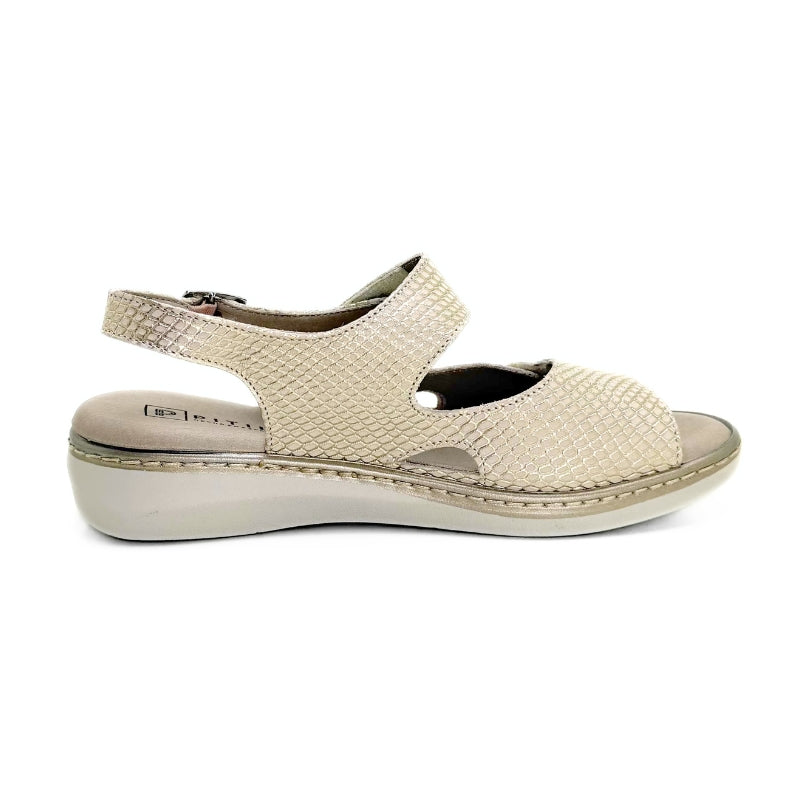 Pitillos 10300 Sandalia mujer doble velcro de piel dorada