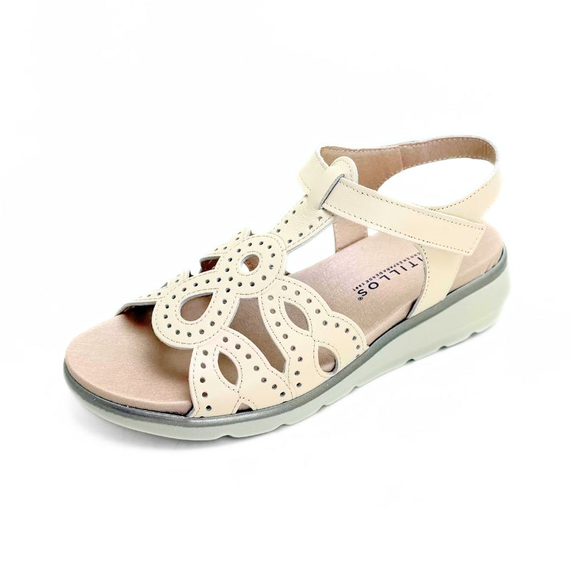 Pitillos 20313 Sandalia mujer crema con velcro
