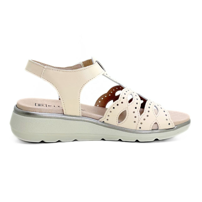 Pitillos 20313 Sandalia mujer crema con velcro