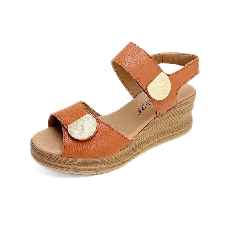 Pitillos 11054 sandalia mujer cuero con cuña y doble velcro