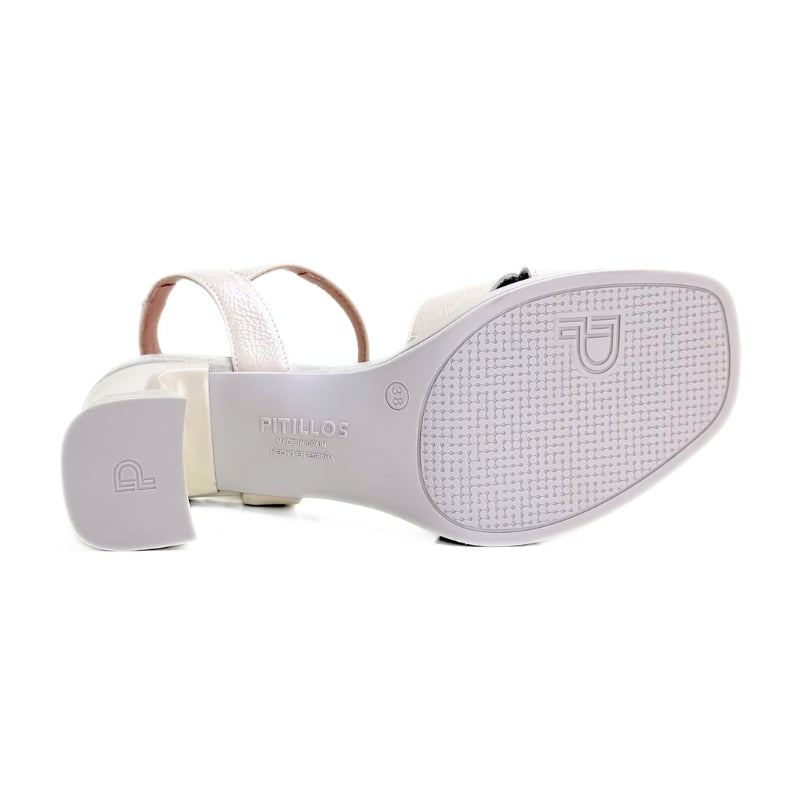Pitillos 11223 Sandalia mujer crema con tacón