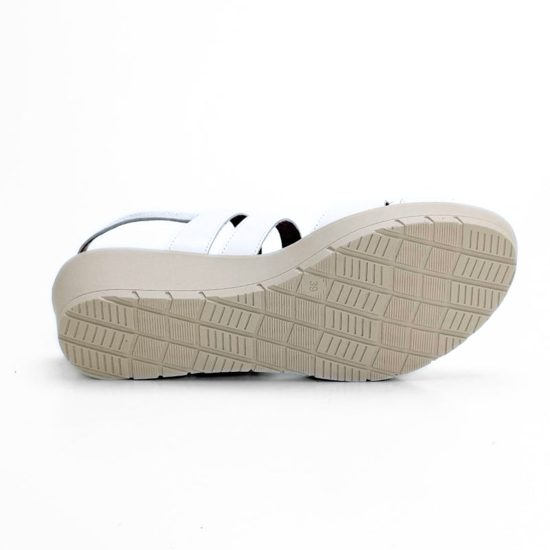 WalkFlex 26024 Sandalia blanca y plata con velcros