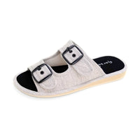 Garzón P495.119 Zapatilla de casa gris con hebillas