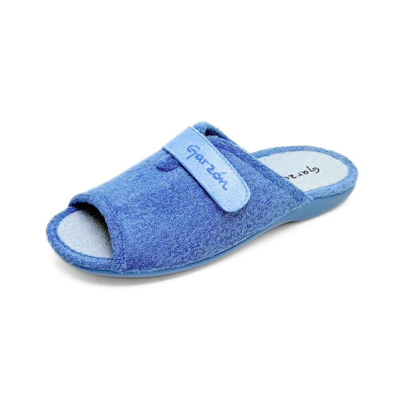 Garzón 7171.111 Zapatilla de estar por casa velcro rizo índigo