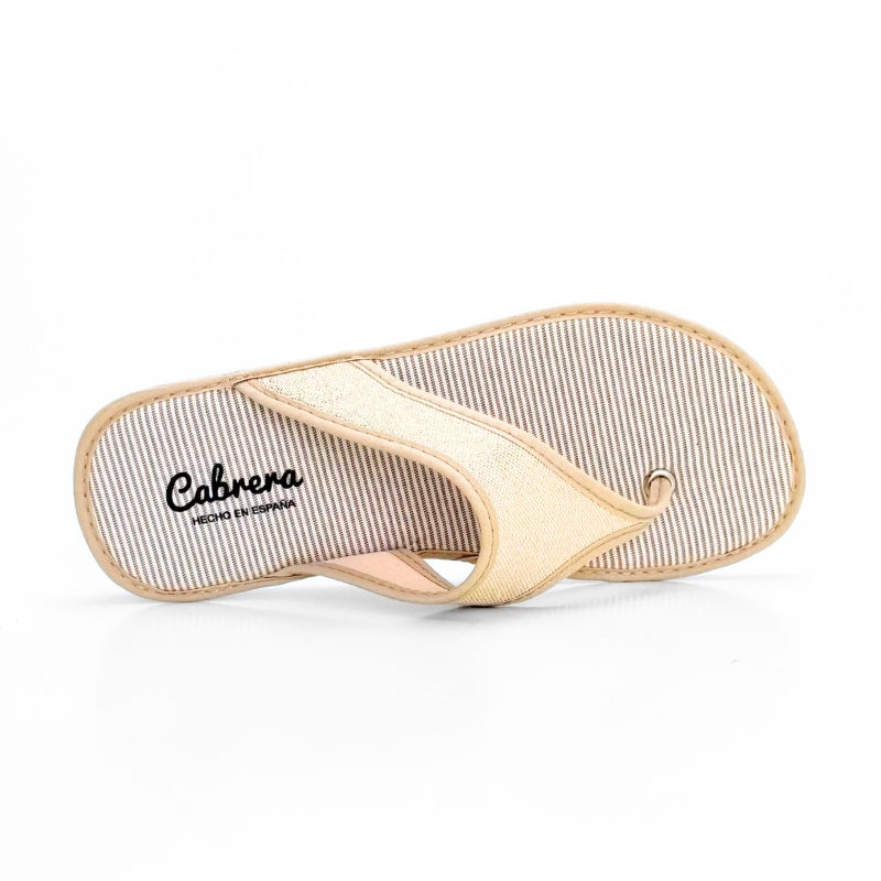 Cabrera 2490/26 Zapatilla de casa de dedo dorada