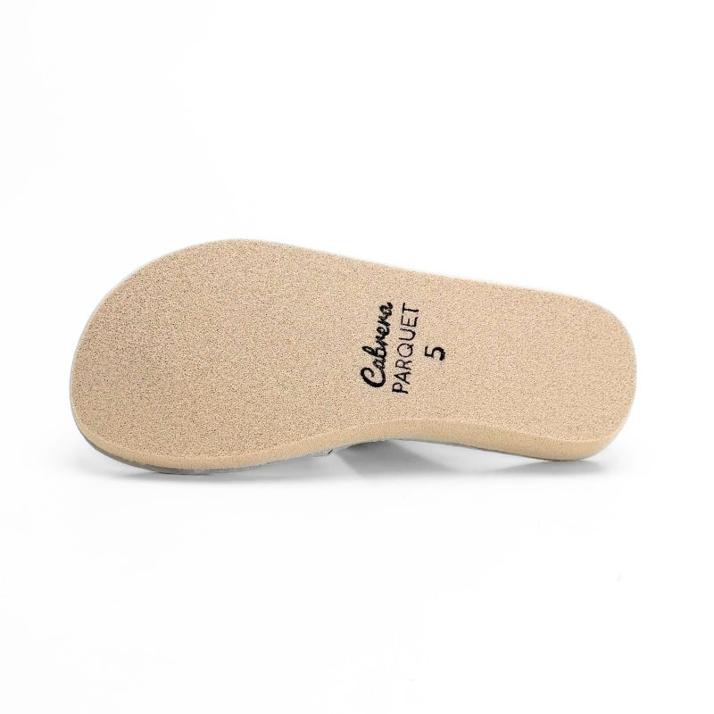 Cabrera 2490/26 Zapatilla de casa de dedo plateada