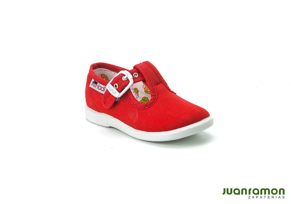 Sandalia boba infantil Vulladi 1200-051 lona rojo