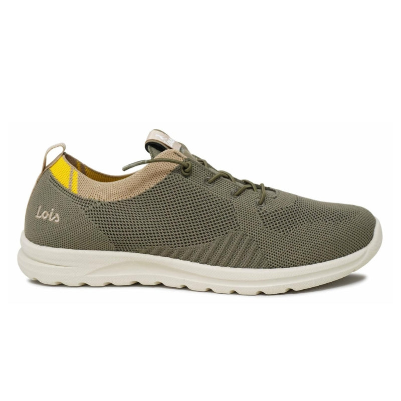 Lois 64542 Deportiva textil kaki con elásticos