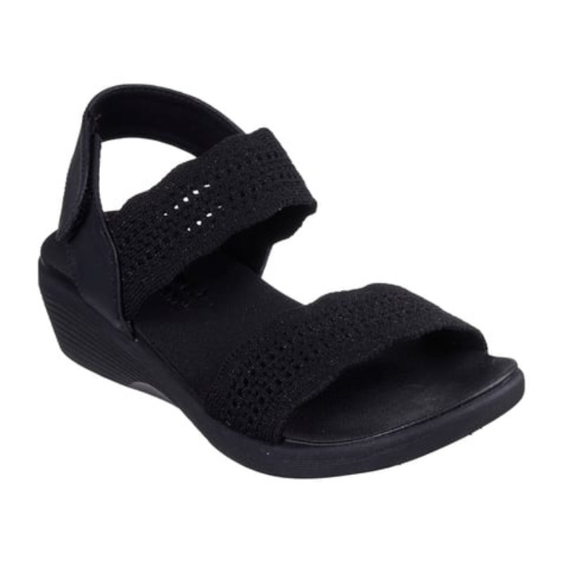 SKECHERS 119559 Sandalia de cuña velcro calada negro