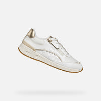 Geox D65NQB Deportiva casual mujer con cremallera blanco