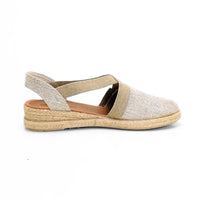 Mediterránea 72235100 Alpargata plana beige con elásticos