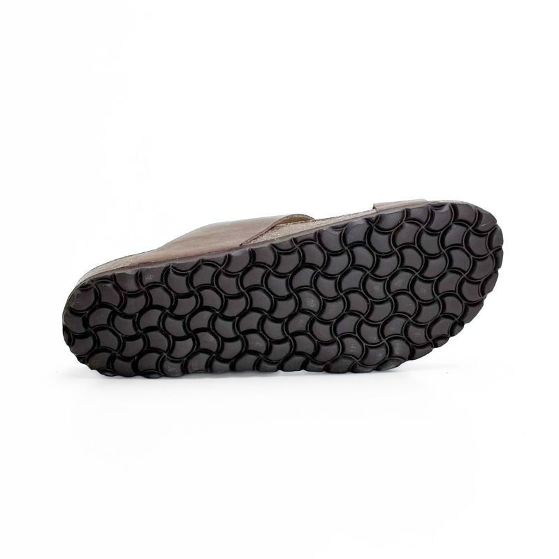 Veinte Lisboa Sandalia bio taupe con hebilla