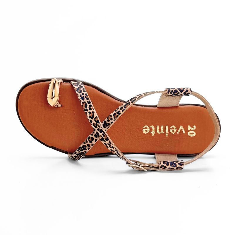 Veinte Salome Sandalia de dedo animal print