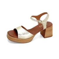 Wikers T-145859 Sandalia de plataforma platino