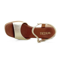 Wikers T-145859 Sandalia de plataforma platino