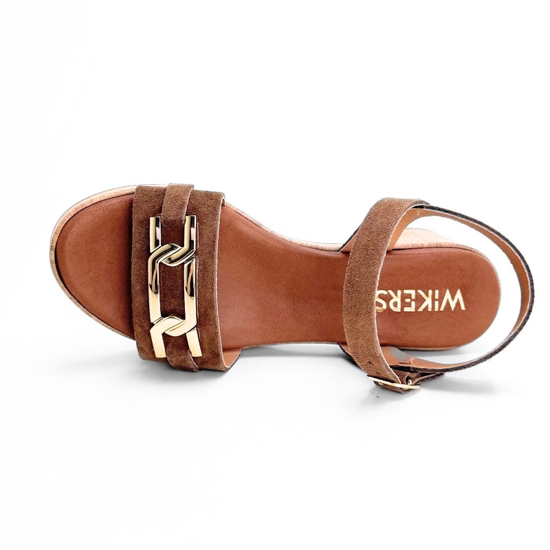 Wikers 146802 sandalia plataforma cuero