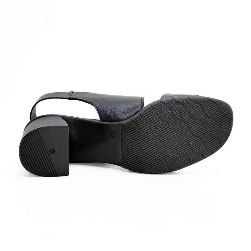 Wikers T-111709 Sandalia negra tacón