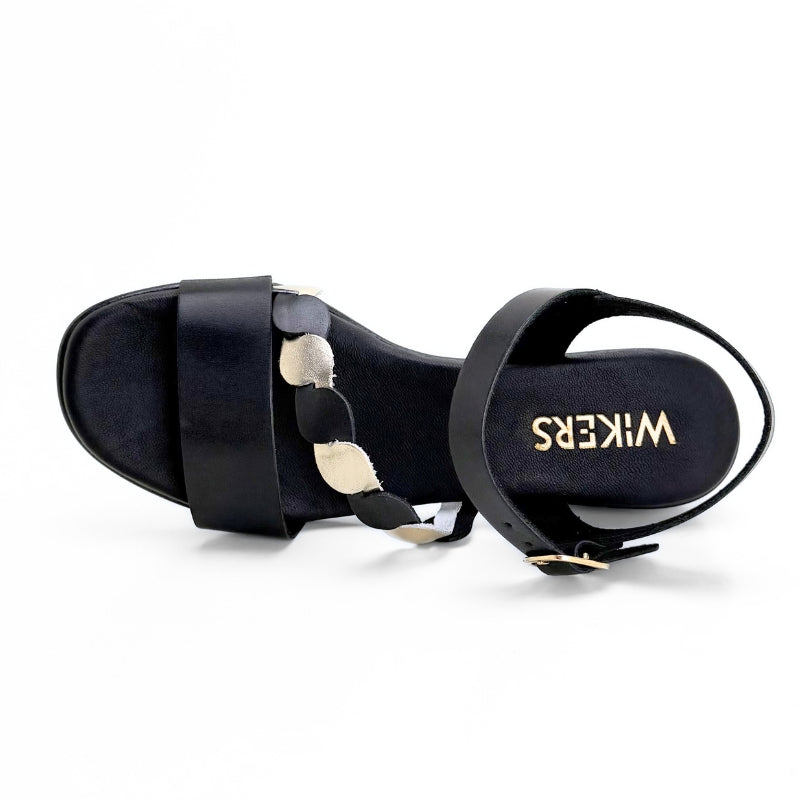 Wikers 14807 sandalia negra tacón