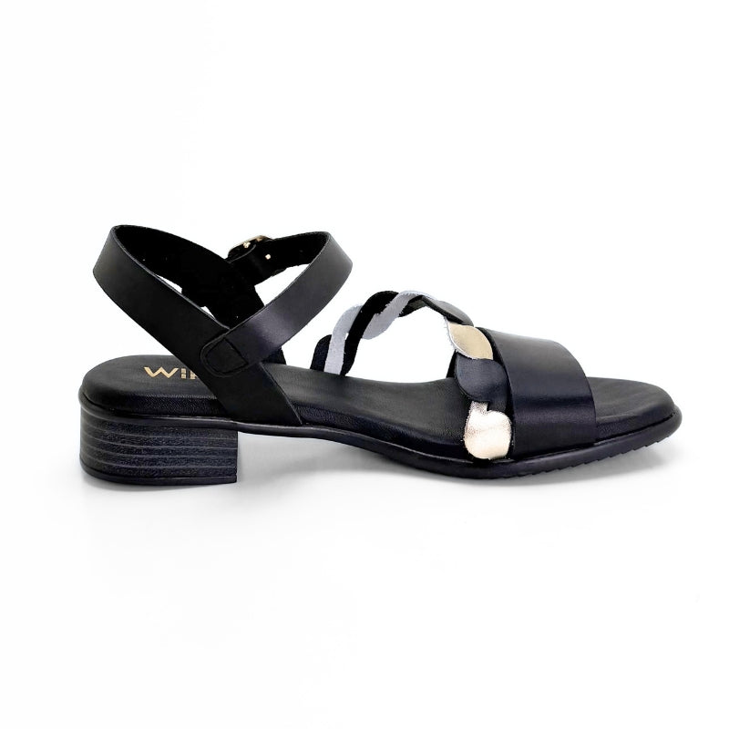 Wikers 14807 sandalia negra tacón