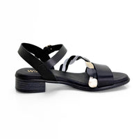Wikers 14807 sandalia negra tacón