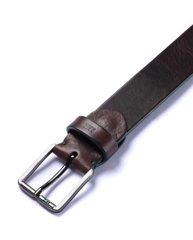 Bellido 650-35 Cinturón casual cuero con ribete verde