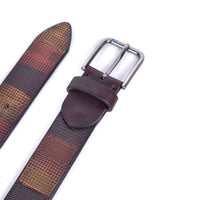 Bellido755-35 Cinturón de piel con grabado multicolor marrón